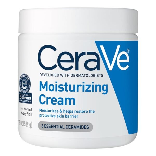 CeraVe Moisturizing Cream, Body and Face Moisturizer for Dry Skin, Body Cream with Hyaluronic Acid and Ceramides, Daily Moisturizer, Oil-Free, Fragrance Free, Non-Comedogenic, 19 Ounce - Image 9