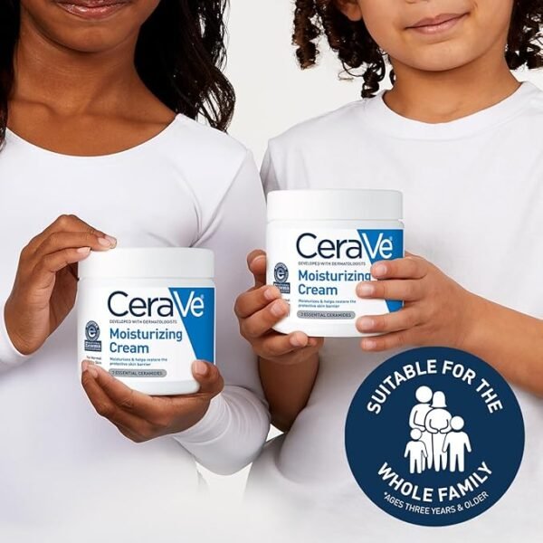 CeraVe Moisturizing Cream, Body and Face Moisturizer for Dry Skin, Body Cream with Hyaluronic Acid and Ceramides, Daily Moisturizer, Oil-Free, Fragrance Free, Non-Comedogenic, 19 Ounce - Image 11